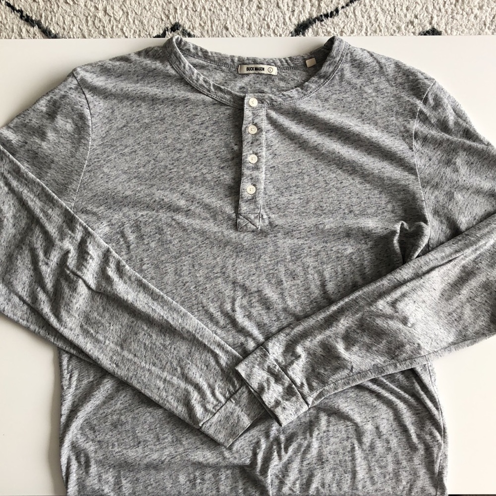 Grey Long-Sleeve Buck Mason Henley